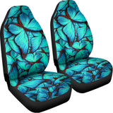 Turquoise Butterfly Pattern Print Universal Fit Car Seat Covers 102422