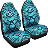 Turquoise Ethnic Aztec Trippy Print Universal Fit Car Seat Covers 102422