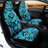 Turquoise Ethnic Aztec Trippy Print Universal Fit Car Seat Covers 102422