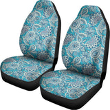 Turquoise Floral Bohemian Pattern Print Universal Fit Car Seat Covers 102422