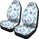 Turquoise Giraffe Pattern Print Universal Fit Car Seat Covers 102422
