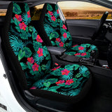 Turquoise Hawaiian Palm Leaves Print Universal Fit Car Seat Covers 102422