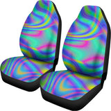 Turquoise Holographic Trippy Print Universal Fit Car Seat Covers 102422