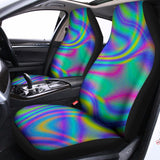 Turquoise Holographic Trippy Print Universal Fit Car Seat Covers 102422