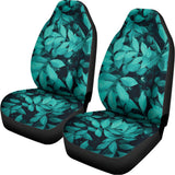 Turquoise Leaf Print Universal Fit Car Seat Covers 102422
