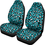 Turquoise Leopard Print Universal Fit Car Seat Covers 102422