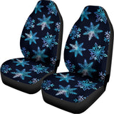 Turquoise Snowflake Pattern Print Universal Fit Car Seat Covers 102422