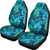 Turquoise Tropical Leaf Pattern Print Universal Fit Car Seat Covers 102422