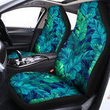Turquoise Tropical Leaf Pattern Print Universal Fit Car Seat Covers 102422