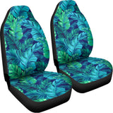 Turquoise Tropical Leaf Pattern Print Universal Fit Car Seat Covers 102422