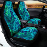 Turquoise Tropical Leaf Pattern Print Universal Fit Car Seat Covers 102422