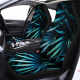 Turquoise Tropical Leaves Print Universal Fit Car Seat Covers 102422