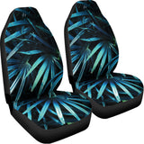 Turquoise Tropical Leaves Print Universal Fit Car Seat Covers 102422