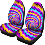 Twisted Spiral Moving Optical Illusion Universal Fit Car Seat Covers 102422