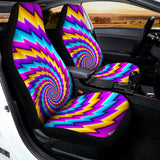 Twisted Spiral Moving Optical Illusion Universal Fit Car Seat Covers 102422