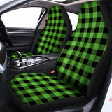 UFO Green And Black Buffalo Check Print Universal Fit Car Seat Covers 102422