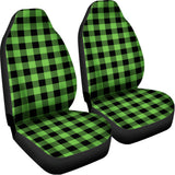 UFO Green And Black Buffalo Check Print Universal Fit Car Seat Covers 102422