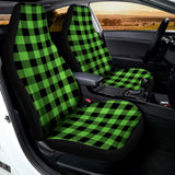 UFO Green And Black Buffalo Check Print Universal Fit Car Seat Covers 102422