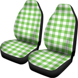 UFO Green And White Buffalo Check Print Universal Fit Car Seat Covers 102422