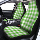 UFO Green And White Buffalo Check Print Universal Fit Car Seat Covers 102422