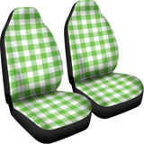 UFO Green And White Buffalo Check Print Universal Fit Car Seat Covers 102422