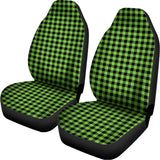 UFO Green Buffalo Plaid Print Universal Fit Car Seat Covers 102422