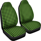 UFO Green Buffalo Plaid Print Universal Fit Car Seat Covers 102422