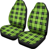 UFO Green Tartan Pattern Print Universal Fit Car Seat Covers 102422