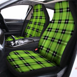 UFO Green Tartan Pattern Print Universal Fit Car Seat Covers 102422