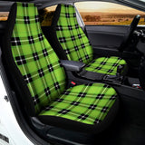 UFO Green Tartan Pattern Print Universal Fit Car Seat Covers 102422