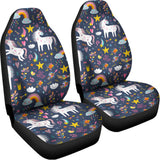 Unicorn Dream Cartoon Pattern Print Universal Fit Car Seat Covers 102422