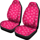 Valentine's Day Geometric Heart Print Universal Fit Car Seat Covers 102422