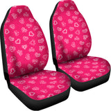 Valentine's Day Geometric Heart Print Universal Fit Car Seat Covers 102422