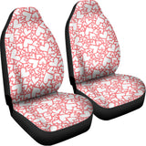 Valentine's Day Heart Pattern Print Universal Fit Car Seat Covers 102422