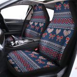 Valentine's Day Knitted Pattern Print Universal Fit Car Seat Covers 102422