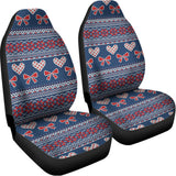 Valentine's Day Knitted Pattern Print Universal Fit Car Seat Covers 102422