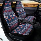 Valentine's Day Knitted Pattern Print Universal Fit Car Seat Covers 102422