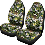 Vanilla Flower And Coconut Pattern Print Universal Fit Car Seat Covers 102422