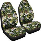 Vanilla Flower And Coconut Pattern Print Universal Fit Car Seat Covers 102422