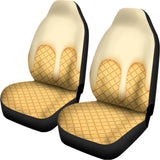 Vanilla Ice Cream Melted Print Universal Fit Car Seat Covers 102422