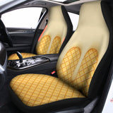 Vanilla Ice Cream Melted Print Universal Fit Car Seat Covers 102422
