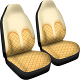 Vanilla Ice Cream Melted Print Universal Fit Car Seat Covers 102422
