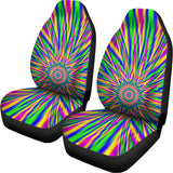 Vibrant Psychedelic Optical Illusion Universal Fit Car Seat Covers 102422