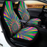 Vibrant Psychedelic Optical Illusion Universal Fit Car Seat Covers 102422