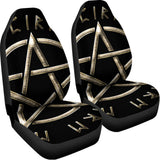 Viking Nordic Runes Pentagram Print Universal Fit Car Seat Covers 102422