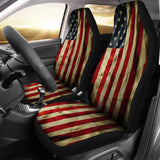 Vintage American Flag Patriotic Universal Fit Car Seat Covers 102422