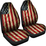 Vintage American Flag Patriotic Universal Fit Car Seat Covers 102422