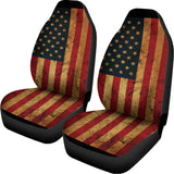 Vintage American Flag Print Universal Fit Car Seat Covers 102422