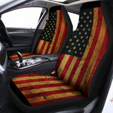 Vintage American Flag Print Universal Fit Car Seat Covers 102422