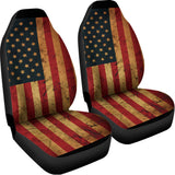 Vintage American Flag Print Universal Fit Car Seat Covers 102422